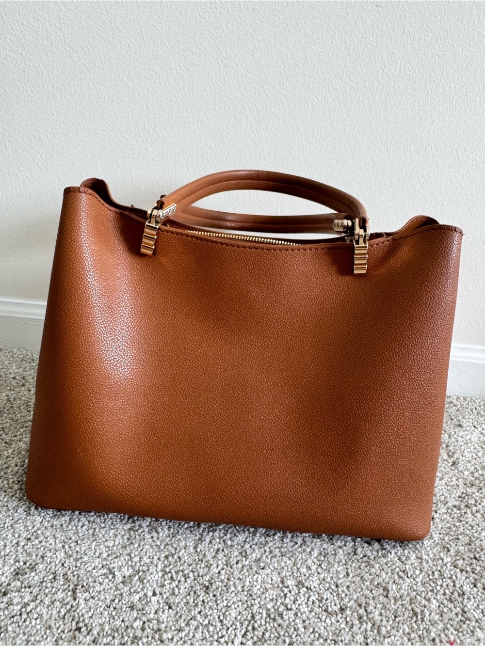 Classic Structured Tote Bag in Cognac